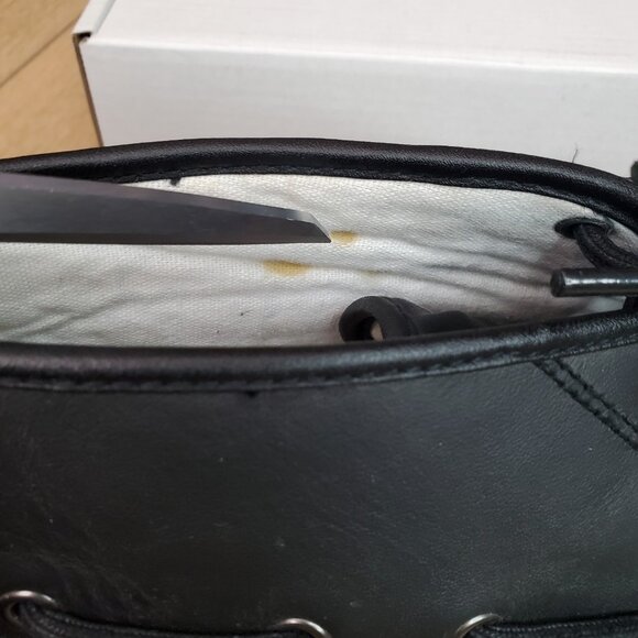 Polo Ralph Lauren Parkstone Low Size 11.5 D Black Leather Duck Boat Shoes READ - Picture 9 of 9